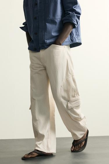 JEANS CARGO BALLOON FIT - branco de Zara