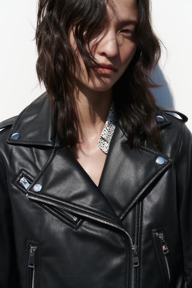 FAUX LEATHER BIKER JACKET - Black by Zara