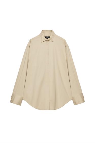 CAMISA CUELLO SMOKING ZW COLLECTION - Beige claro de Zara