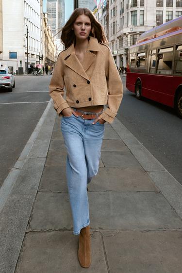 JEANS Z.10 CULOTTE TIRO ALTO CINTURÓN - Azul claro de Zara