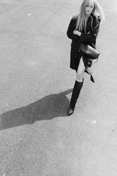 САПОГИ КОЖАНЫЕ НА КАБЛУКЕ — Черный от Zara — изображение 0