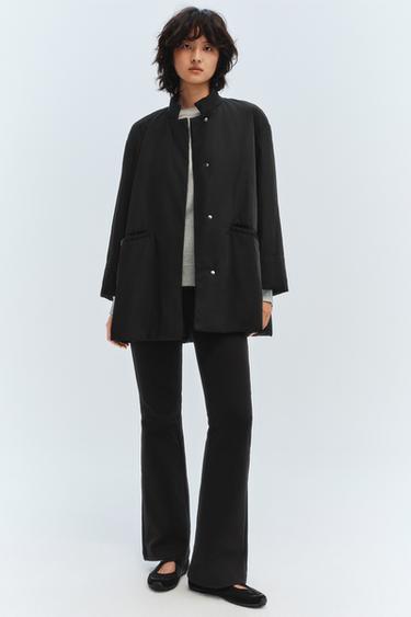 OVERSIZED NYLON JACKET ZW COLLECTION - Black by Zara