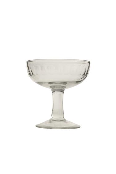 TAÇA DE VIDRO COM RELEVO VERTICAL - Transparente da Zara