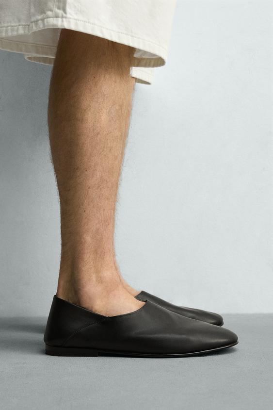 LEATHER LOAFERS - Black de Zara - Imagen 0