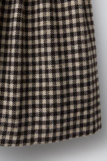 JUPE DOUCE À CARREAUX VICHY - Marron de Zara - Image 3