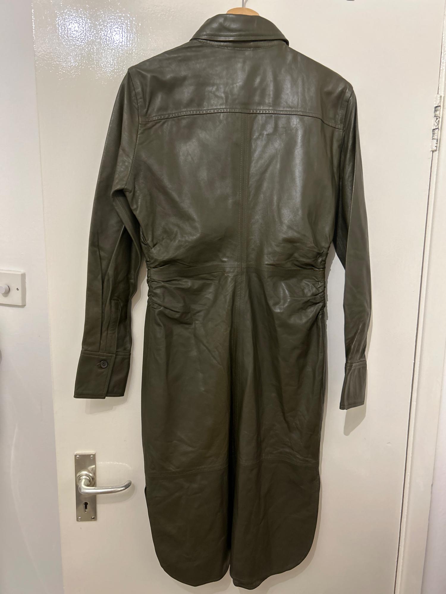 RUCHED LEATHER DRESS