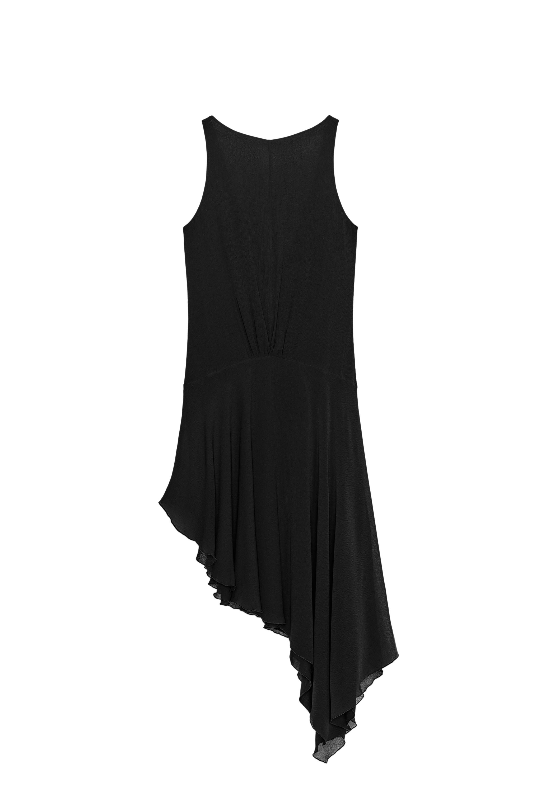 ASYMMETRIC MIDI DRESS - Black | ZARA United States ASYMMETRIC MIDI DRESS - Black | ZARA United States