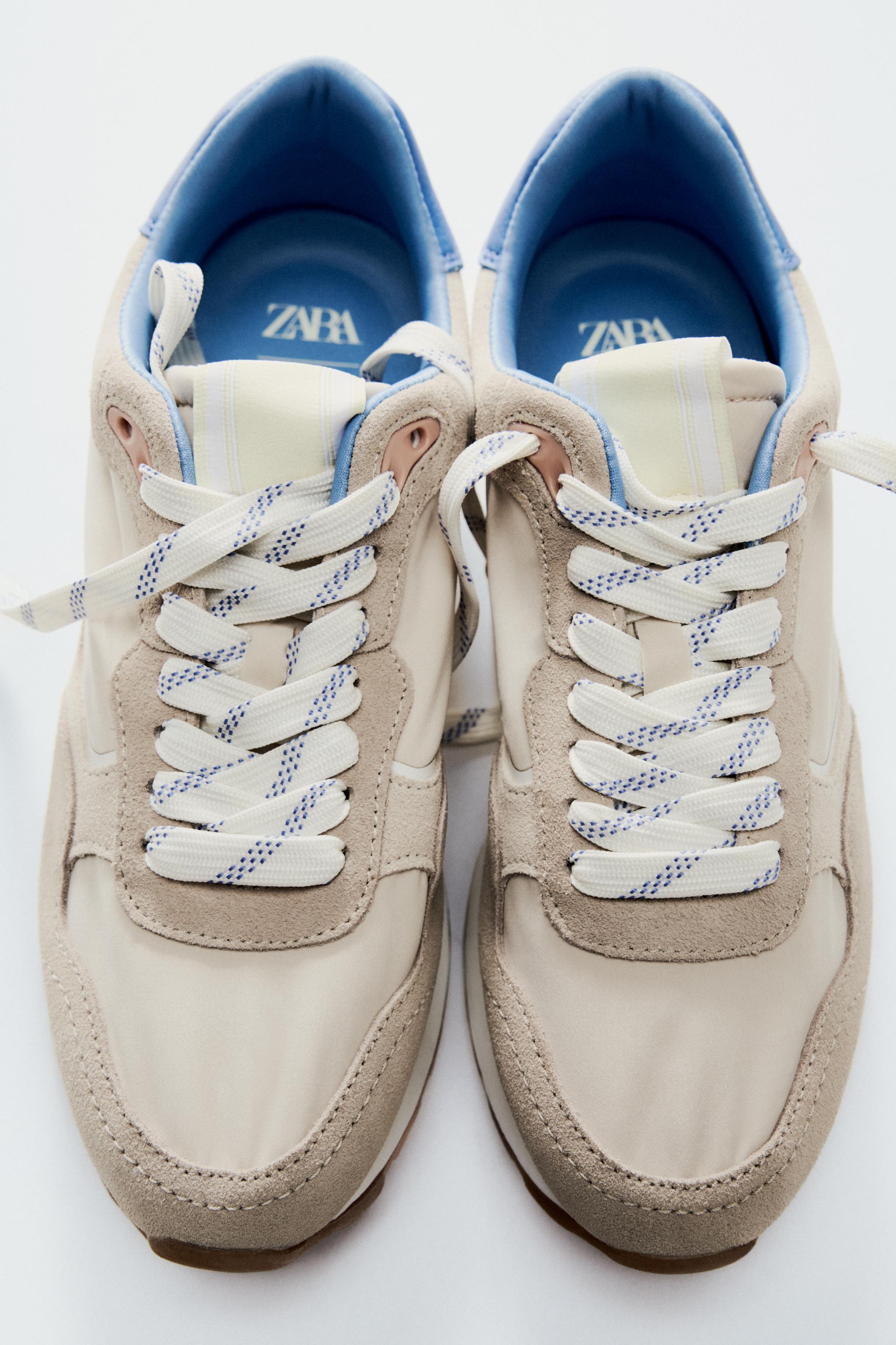 ZARA COMBINATION LEATHER hotsell AND MATERIAL SNEAKERS