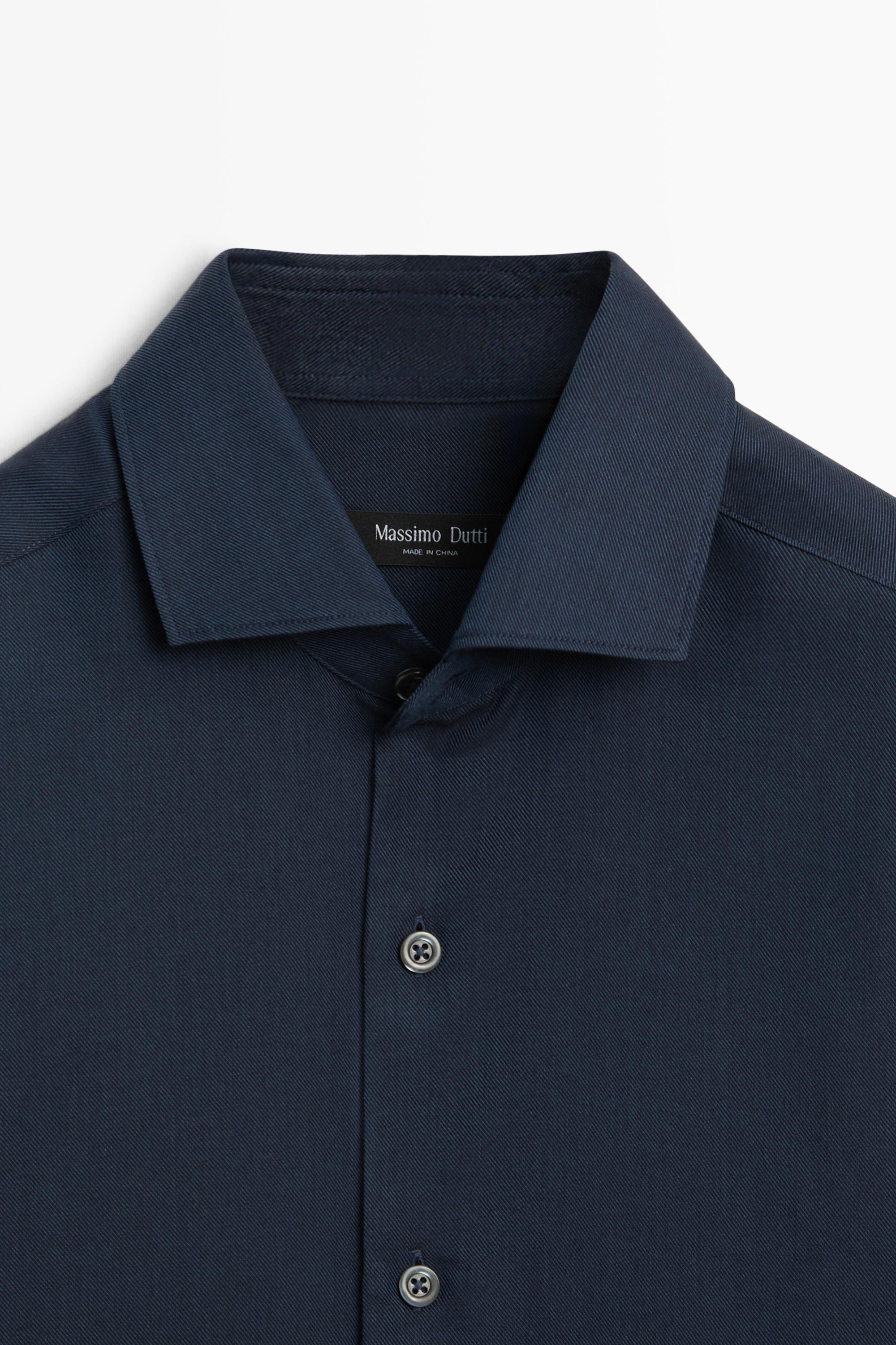 Chemise regular fit en mélange de coton