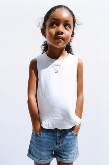 BERMUDA DENIM MOM FIT - Azul medio de Zara