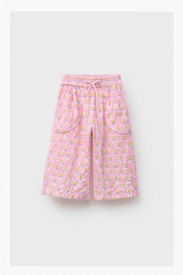 Zara FLORAL PRINT CULOTTES - Pink