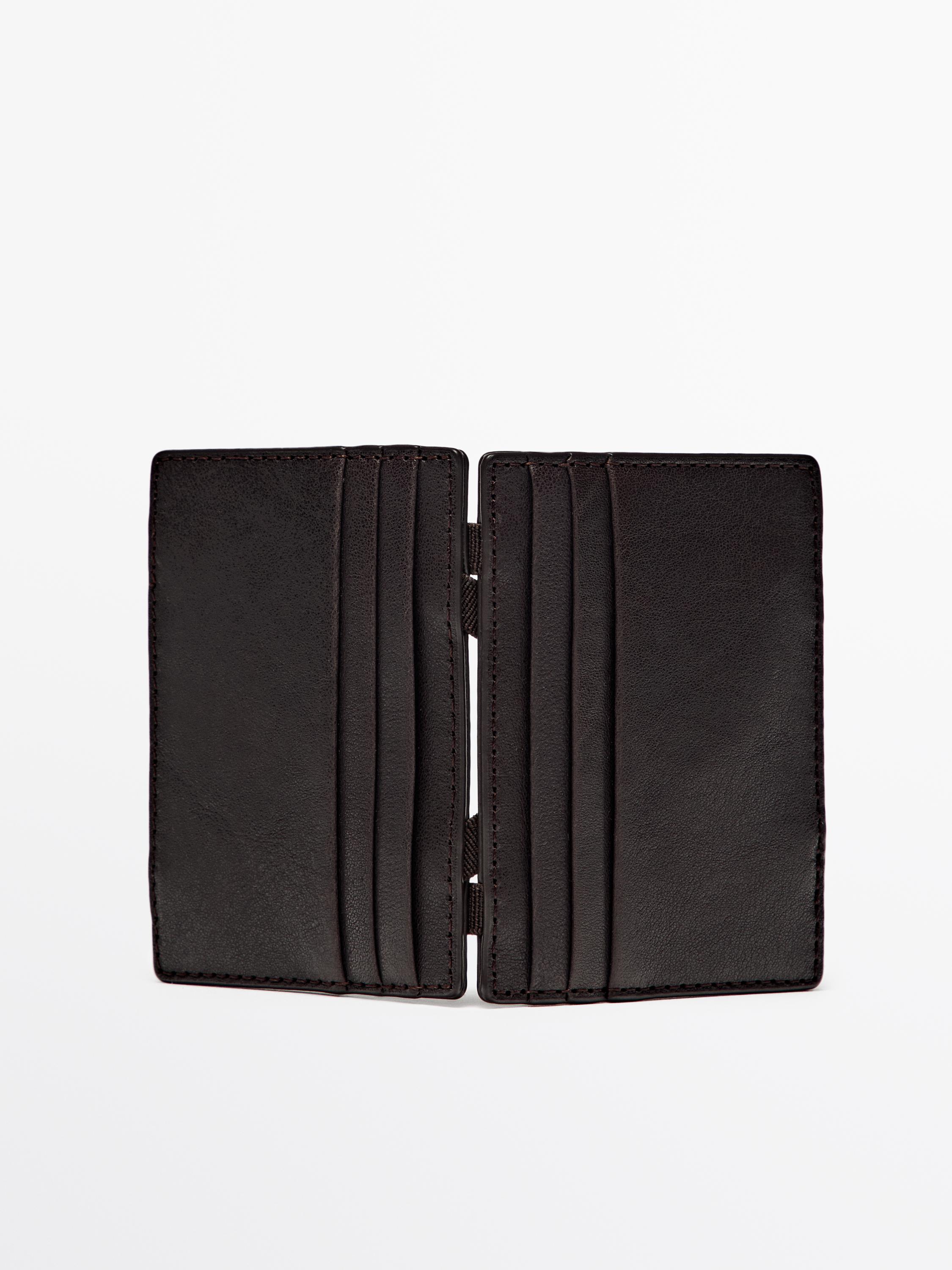 Portefeuille « magic » en cuir nappa