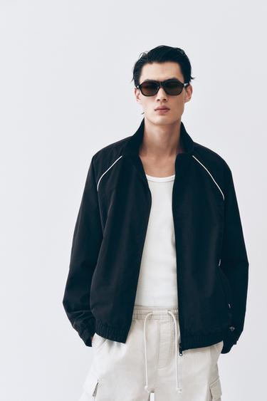 Zara 撞色科技布料外套 - 黑色