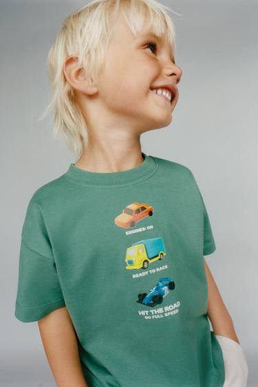 PRINTED T-SHIRT - Green by Zara
