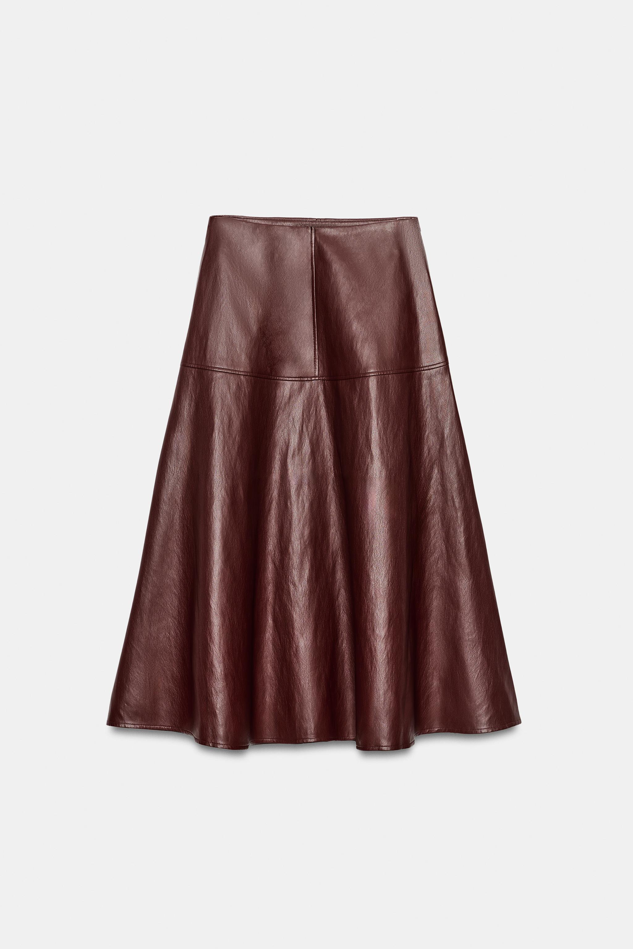 JUPE MI-LONGUE CAPE EN MATIÈRE SYNTHÉTIQUE