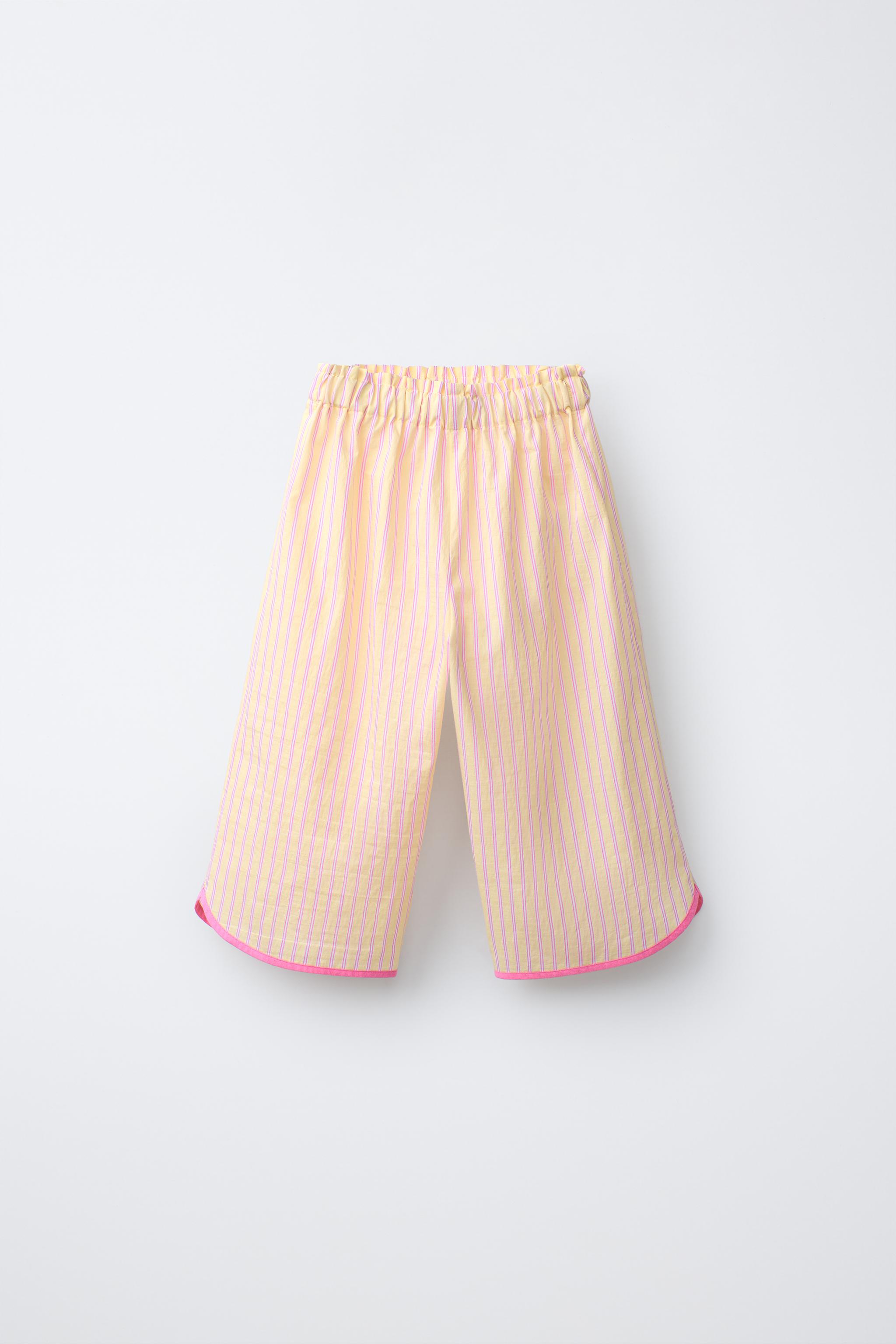 STRIPED TROUSERS - Yellow | ZARA India
