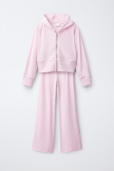 ENSEMBLE SWEAT ET PANTALON ÉVASÉ UNI - Rose de Zara