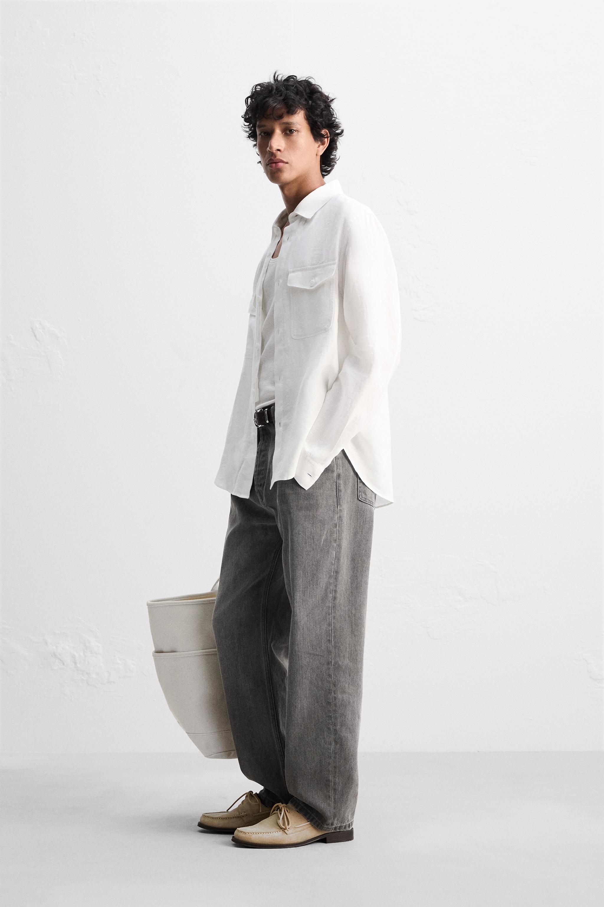 100% LINEN OVERSHIRT - White | ZARA United States