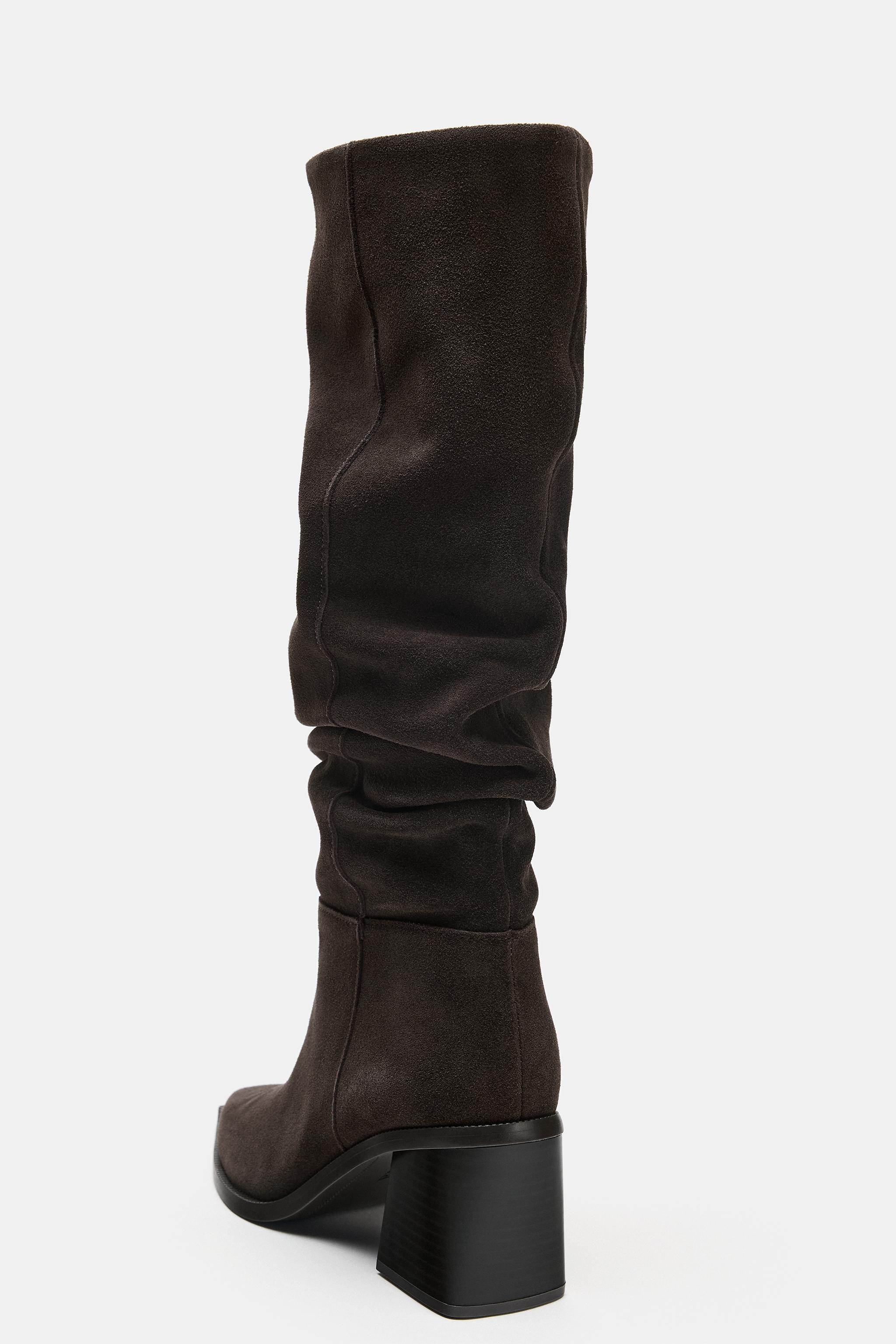 RUCHED SUEDE BOOTS