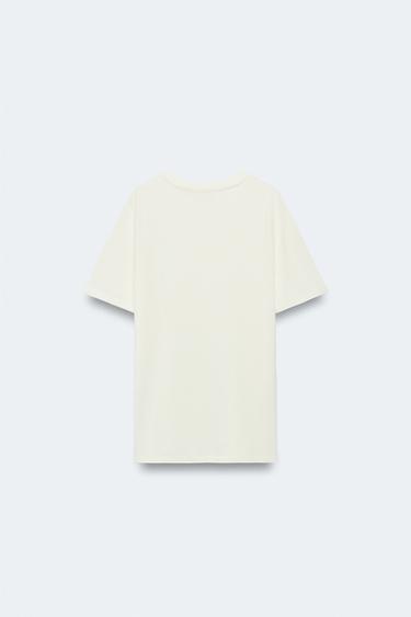 LIMITED EDITION EMBROIDERED FRONT T-SHIRT - Ecru by Zara - Image 7
