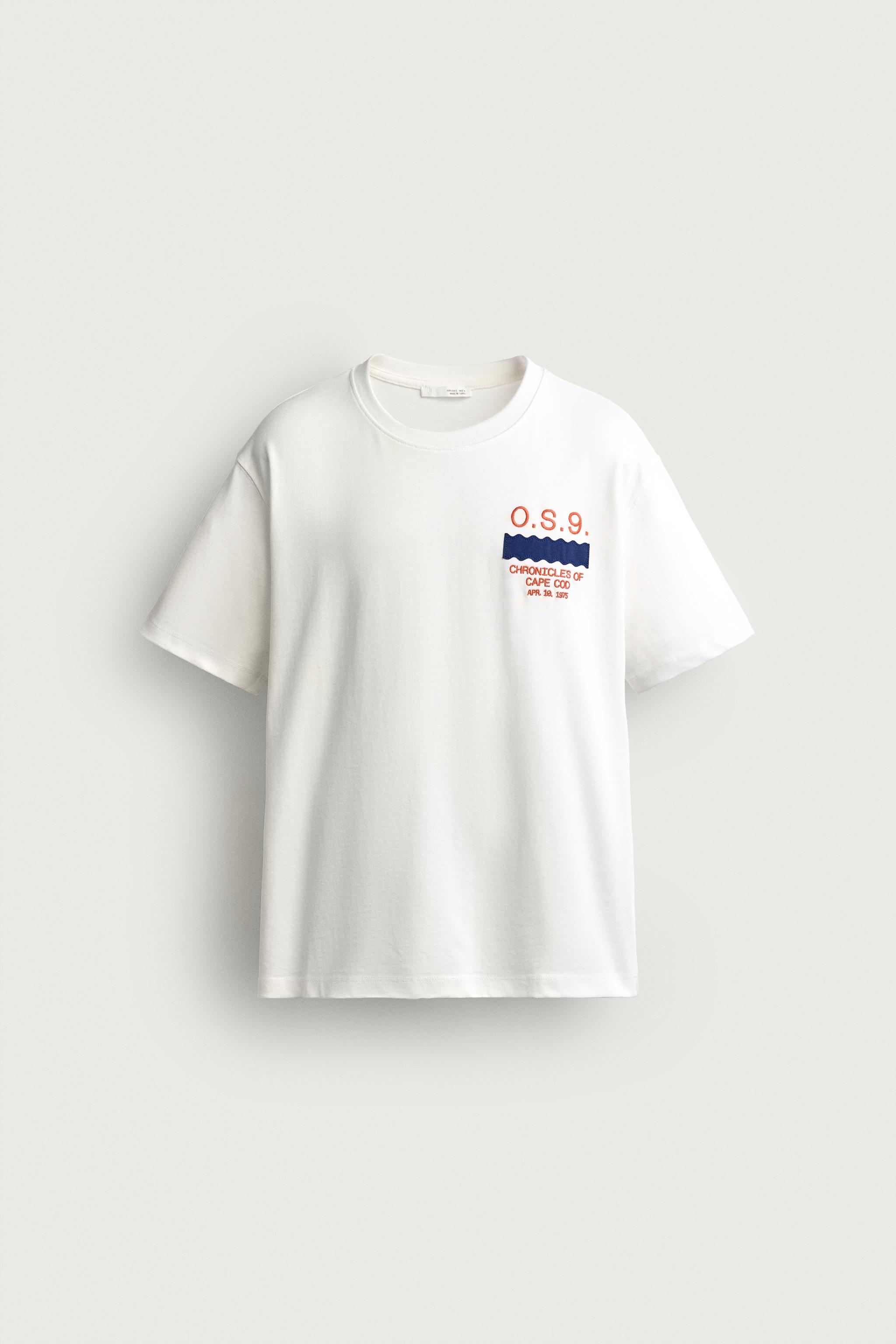 RELAXED FIT EMBROIDERED T-SHIRT — White
