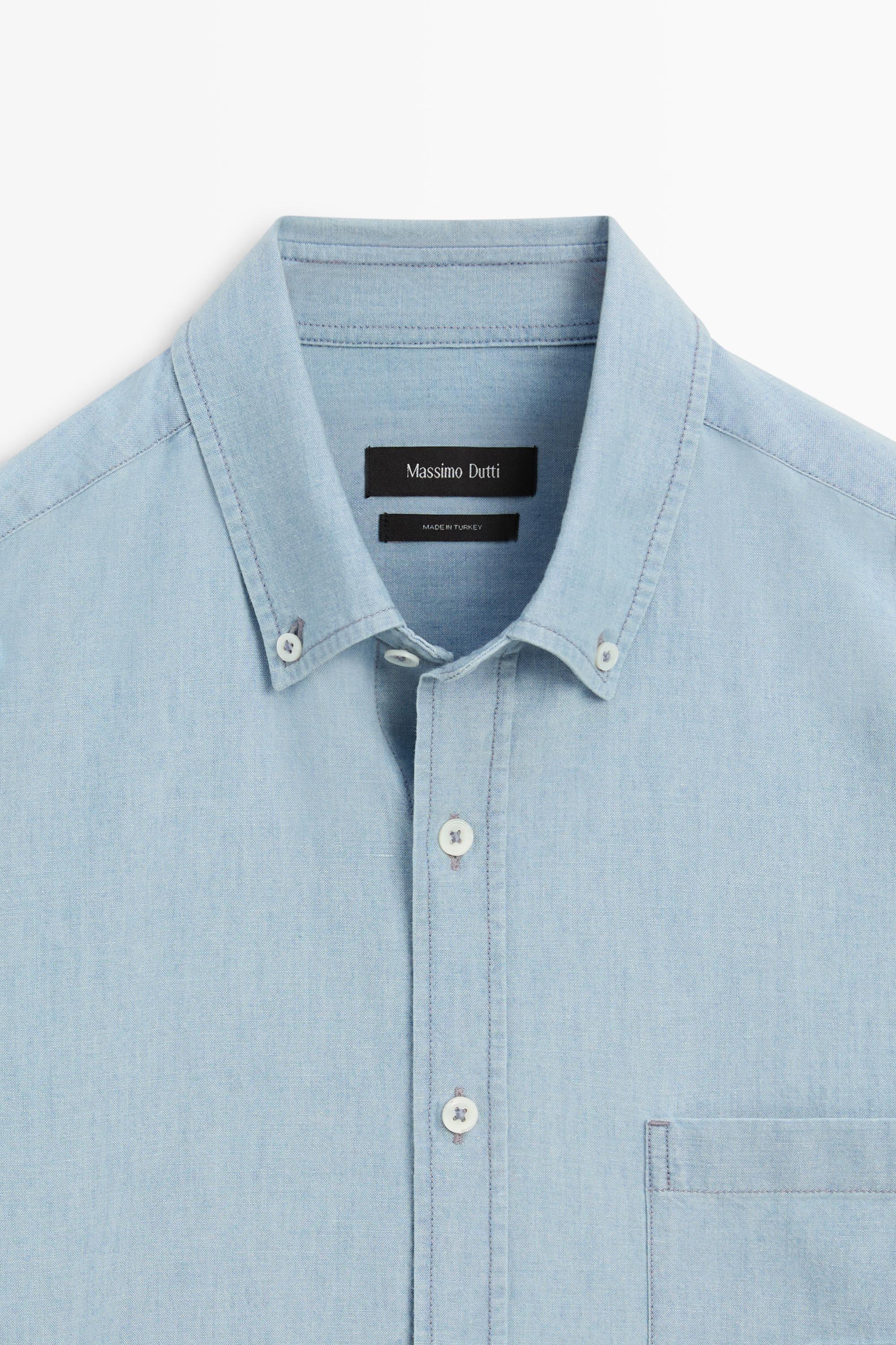 Relaxed fit denim shirt with pocket detail