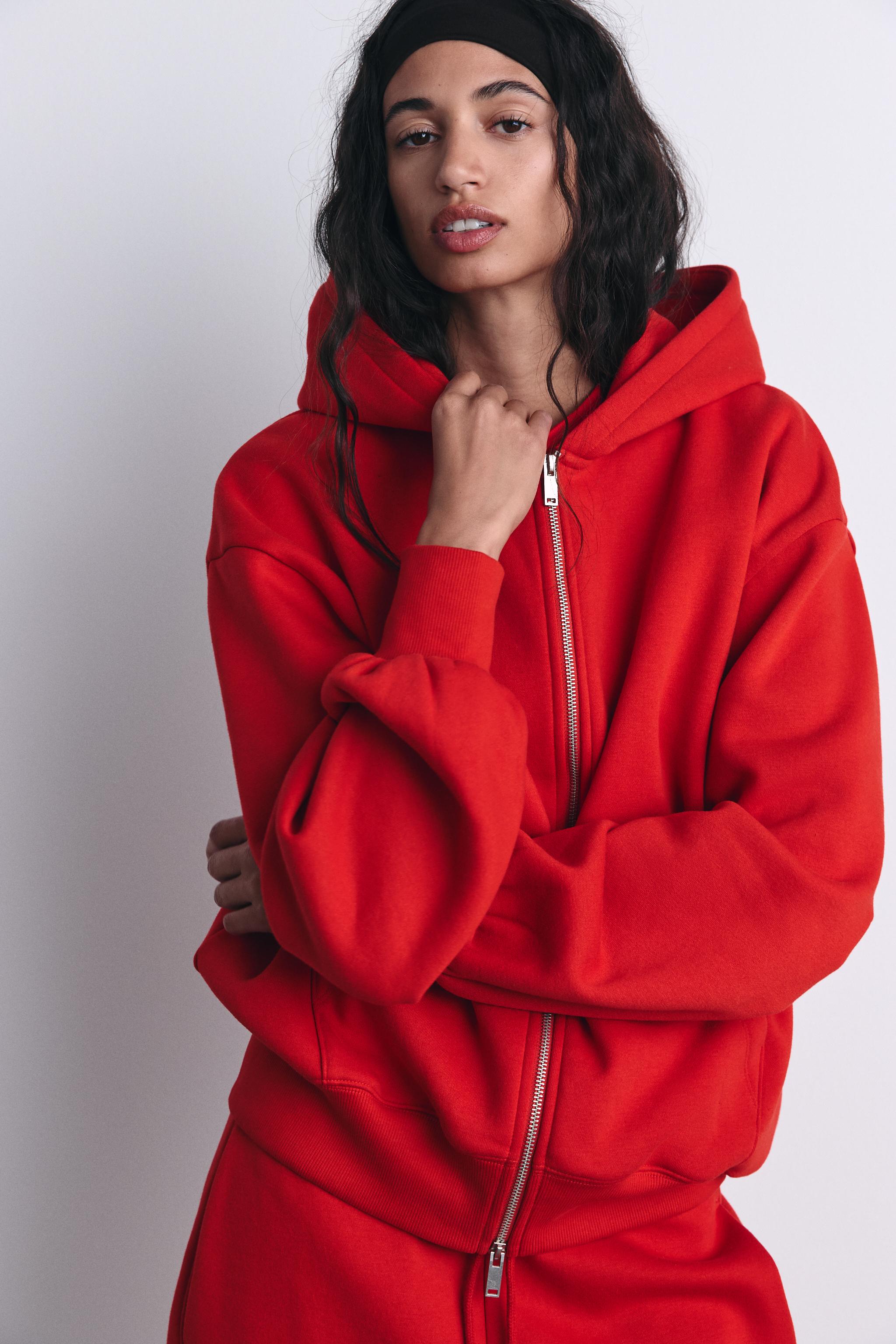 Zara red sweatshirt sale