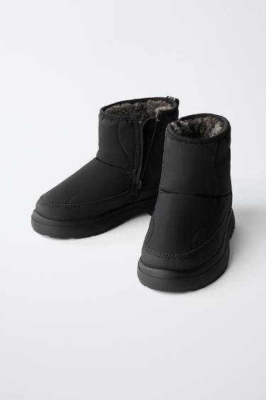 QUILTED NYLON WATER-REPELLENT BOOTS - Black by Zara - Image 3