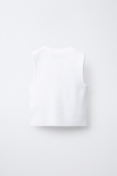KNIT VEST WITH BOWS - Ecru by Zara - Image 1
