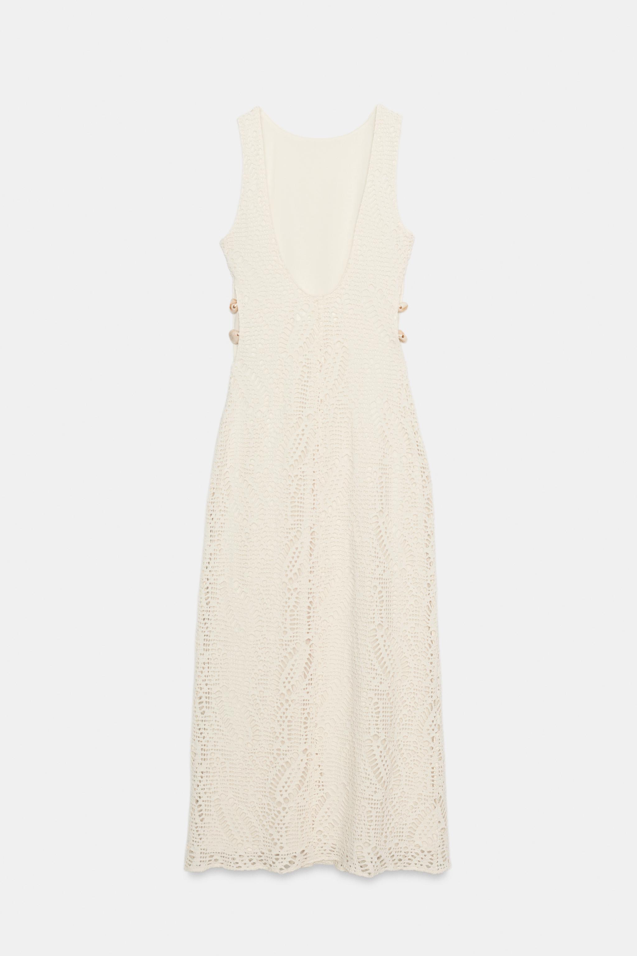 BEADED CROCHET CUT OUT MIDI DRESS