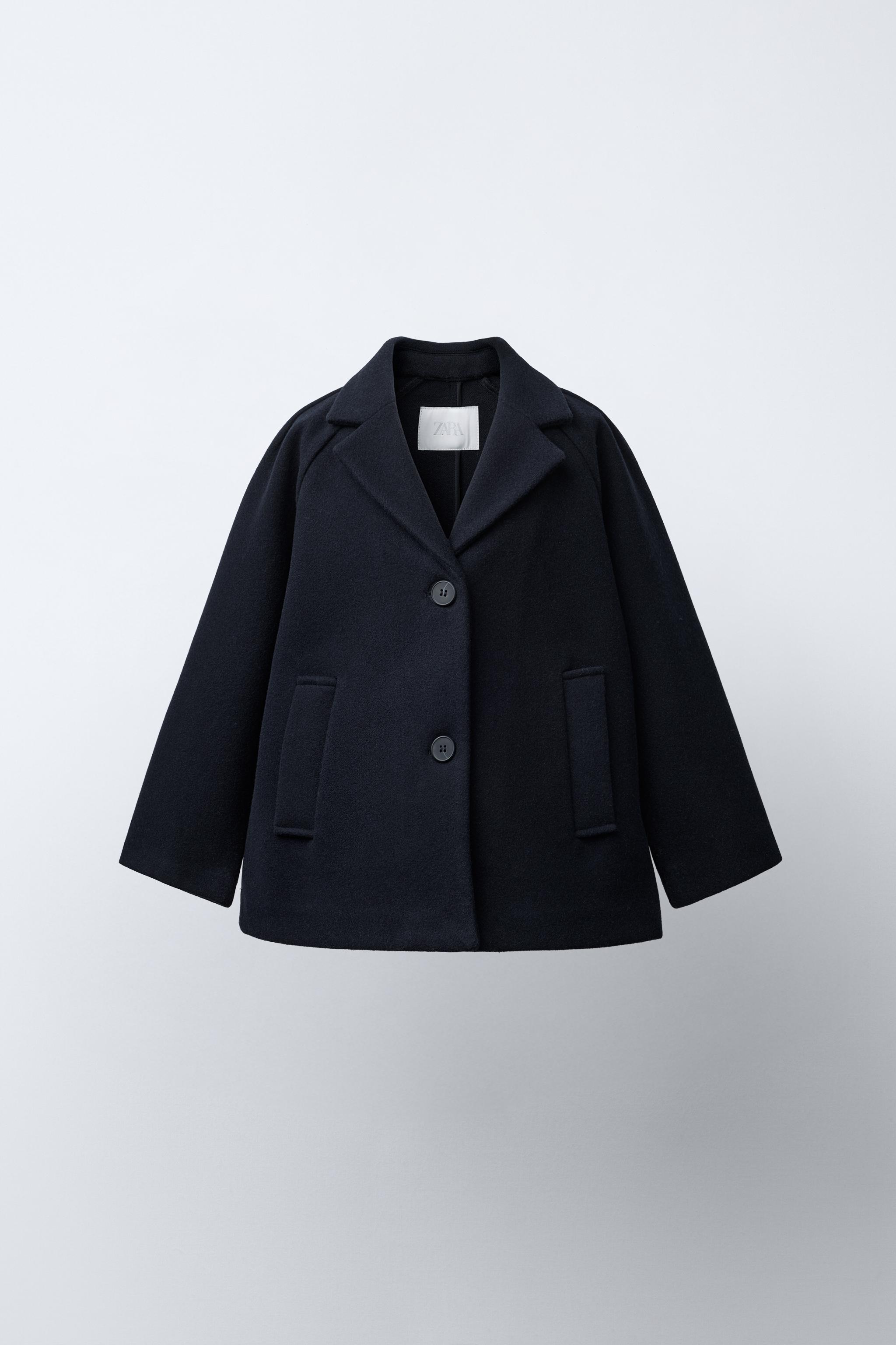 ウールネイビーコート ボタン付き パパス ウールコート - ネイビーブルー | ZARA Japan / 日本