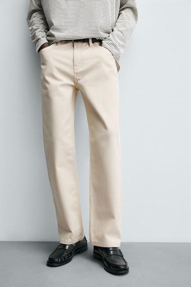 STRAIGHT-LEG TROUSERS - Ecru by Zara - Image 4