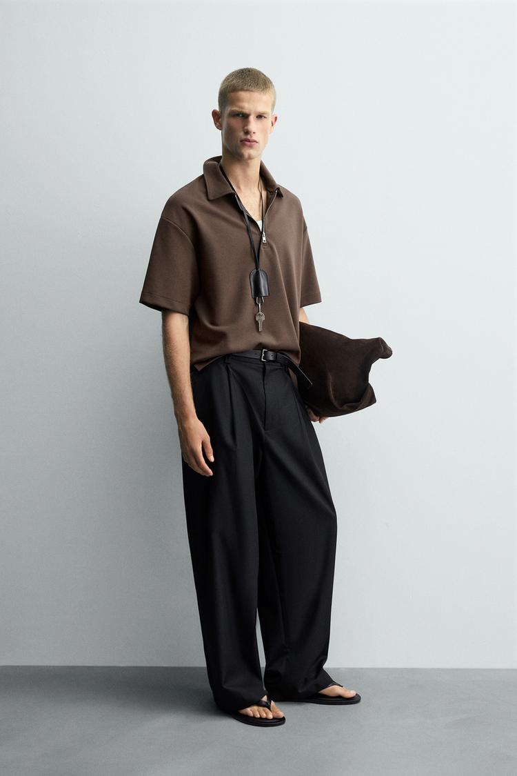 QUARTER ZIP POLO SHIRT