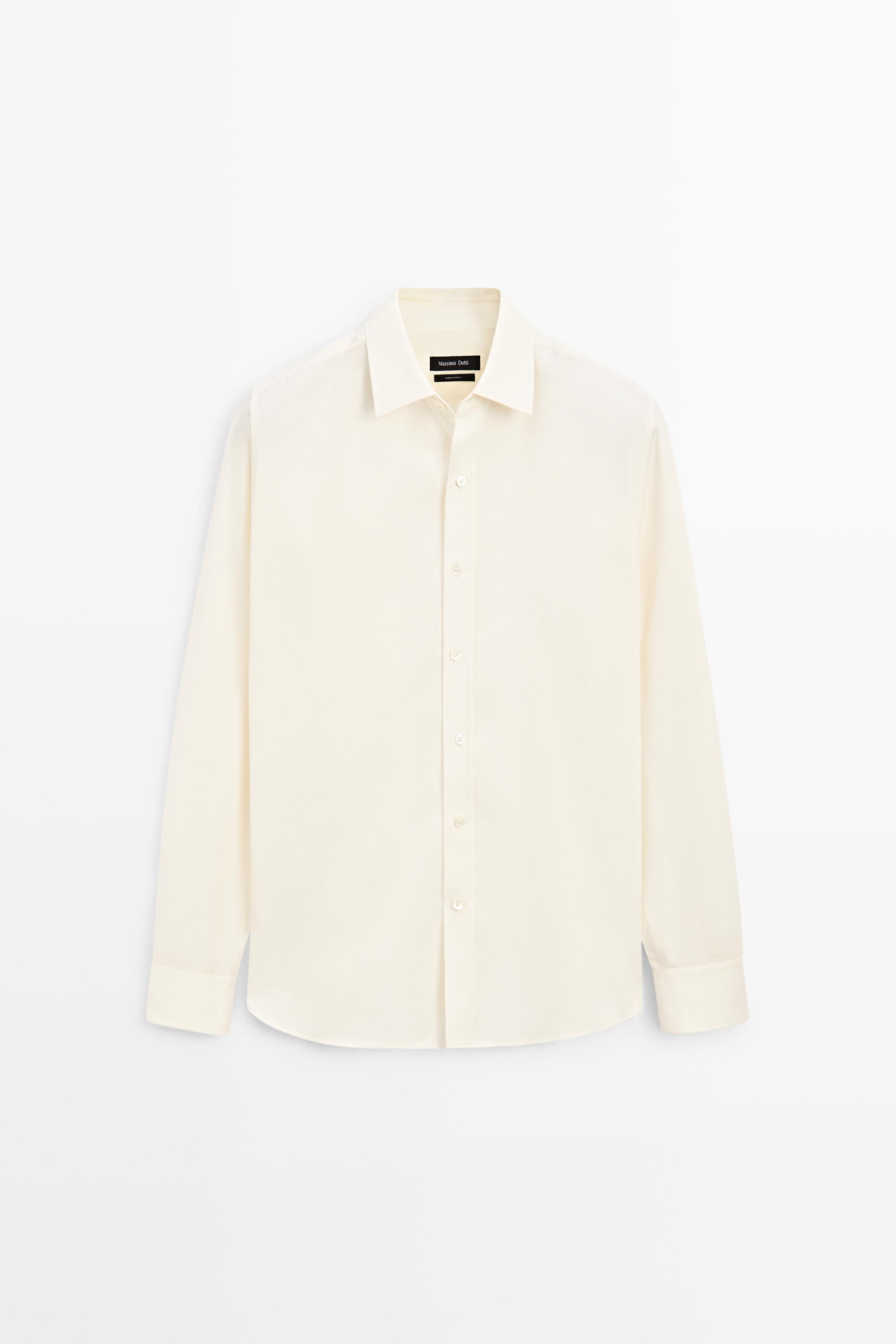 Relaxed fit cotton blend shirt
