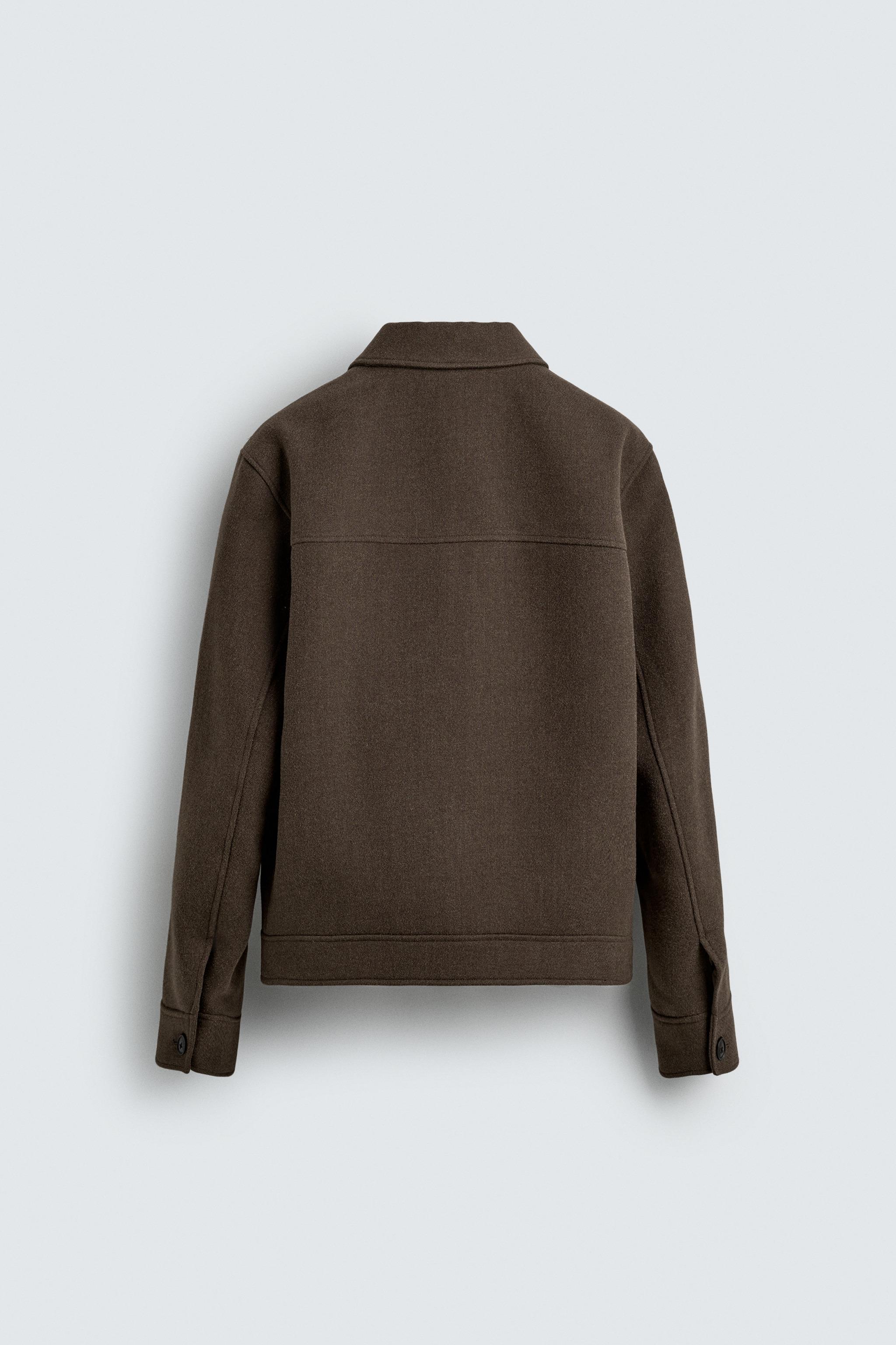 BLOUSON EN DRAP DE LAINE AVEC ZIP