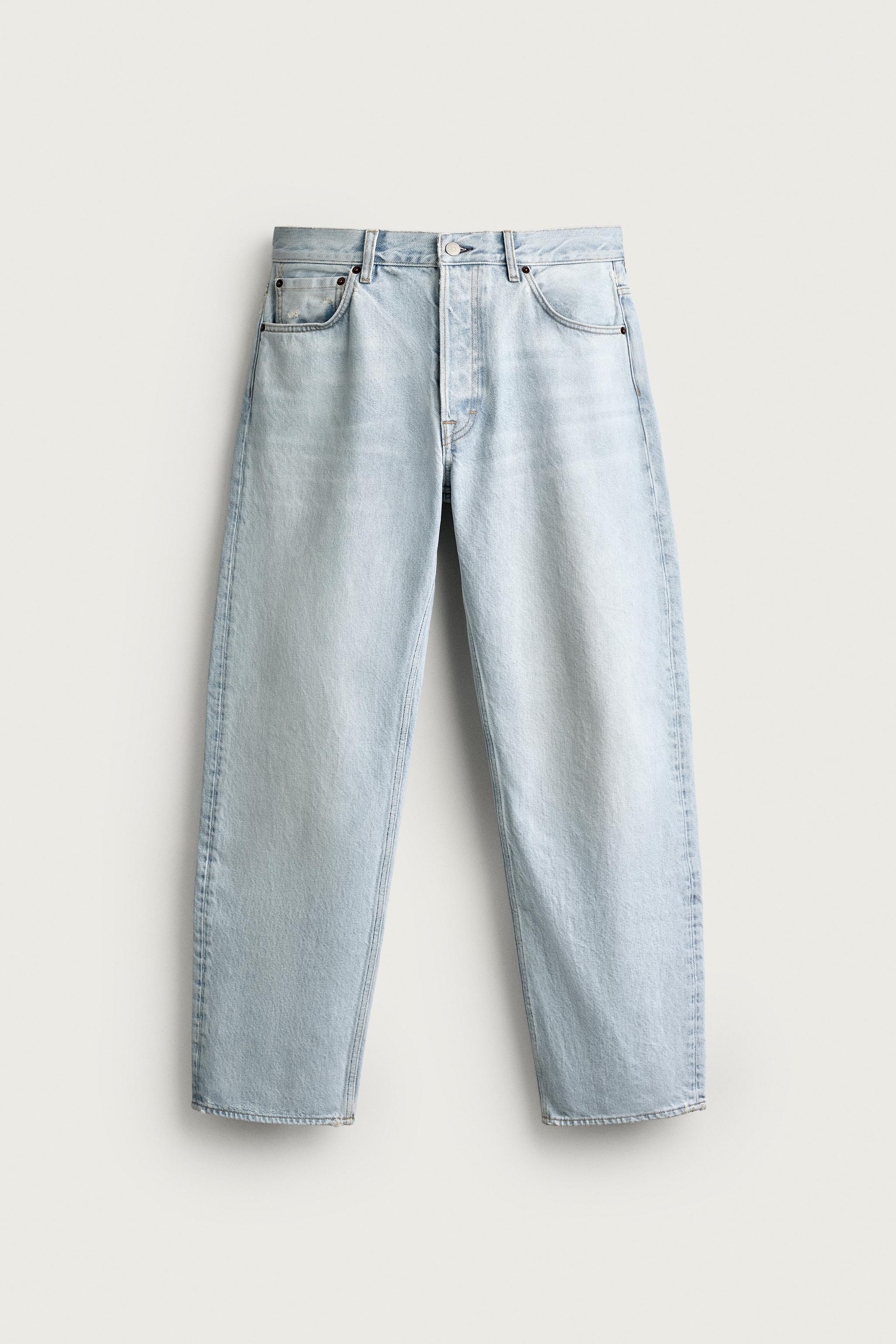 STRAIGHT ANKLE FIT JEANS — Light blue