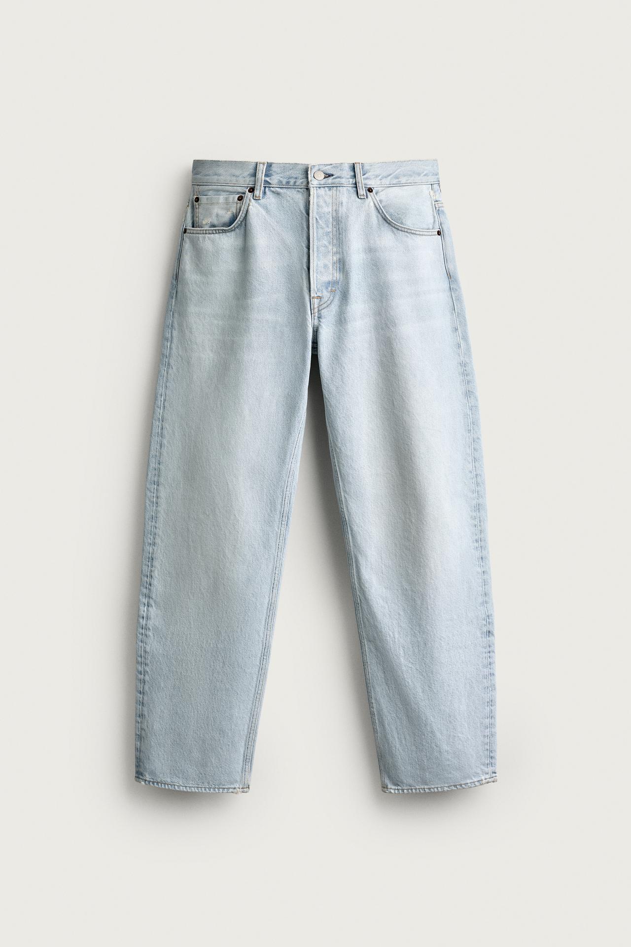 STRAIGHT ANKLE FIT JEANS — Light blue