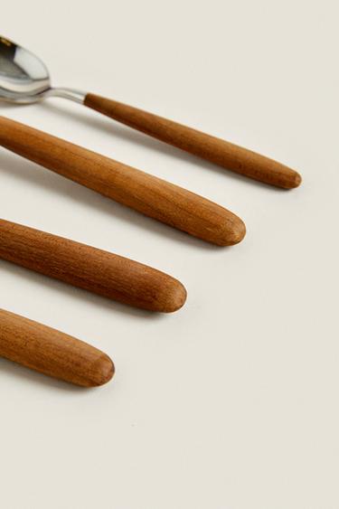4-PIECE MAPLE WOOD CUTLERY SET - Light beige by Zara - Image 2