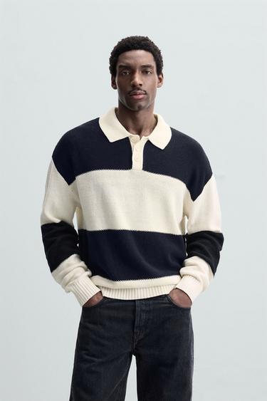 POLO PUNTO LINO - ALGODÓN - rayas de Zara