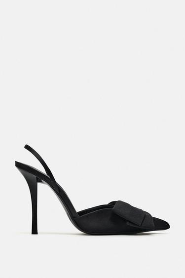 CHAUSSURES À TALONS AVEC LACET - Noir de Zara