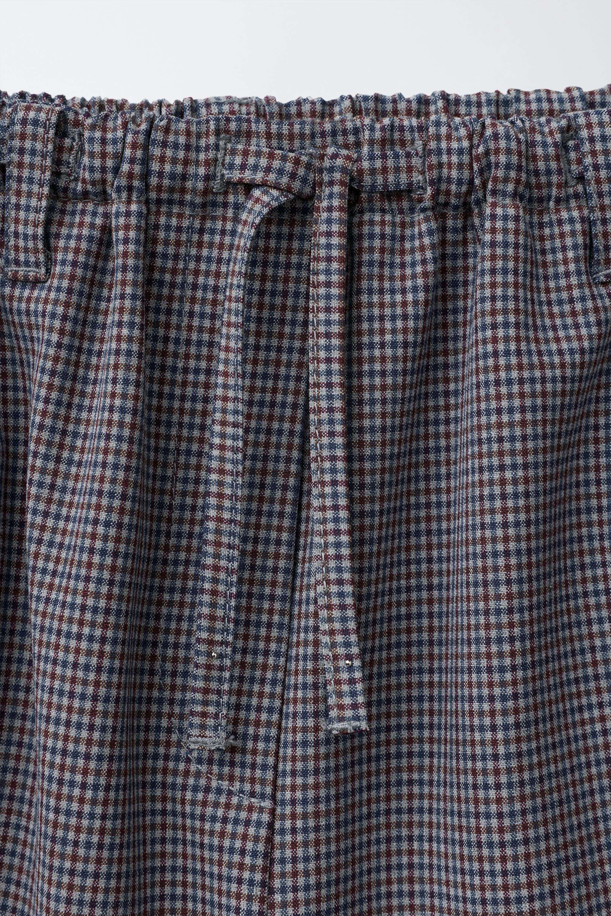PLAID DRAWSTRING PANTS