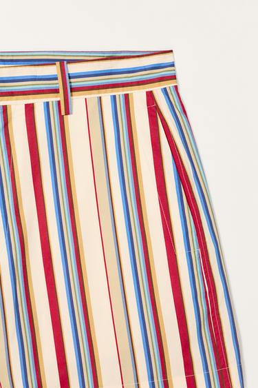 STRIPED LIMITED EDITION SHORTS - Ecru / Red by Zara - Image 5