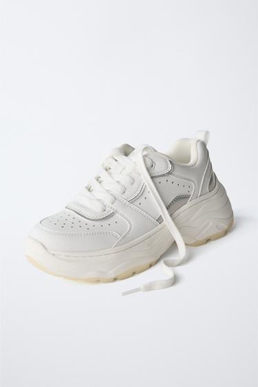 BASKET À SEMELLES ÉPAISSES - Blanc de Zara - Image 2