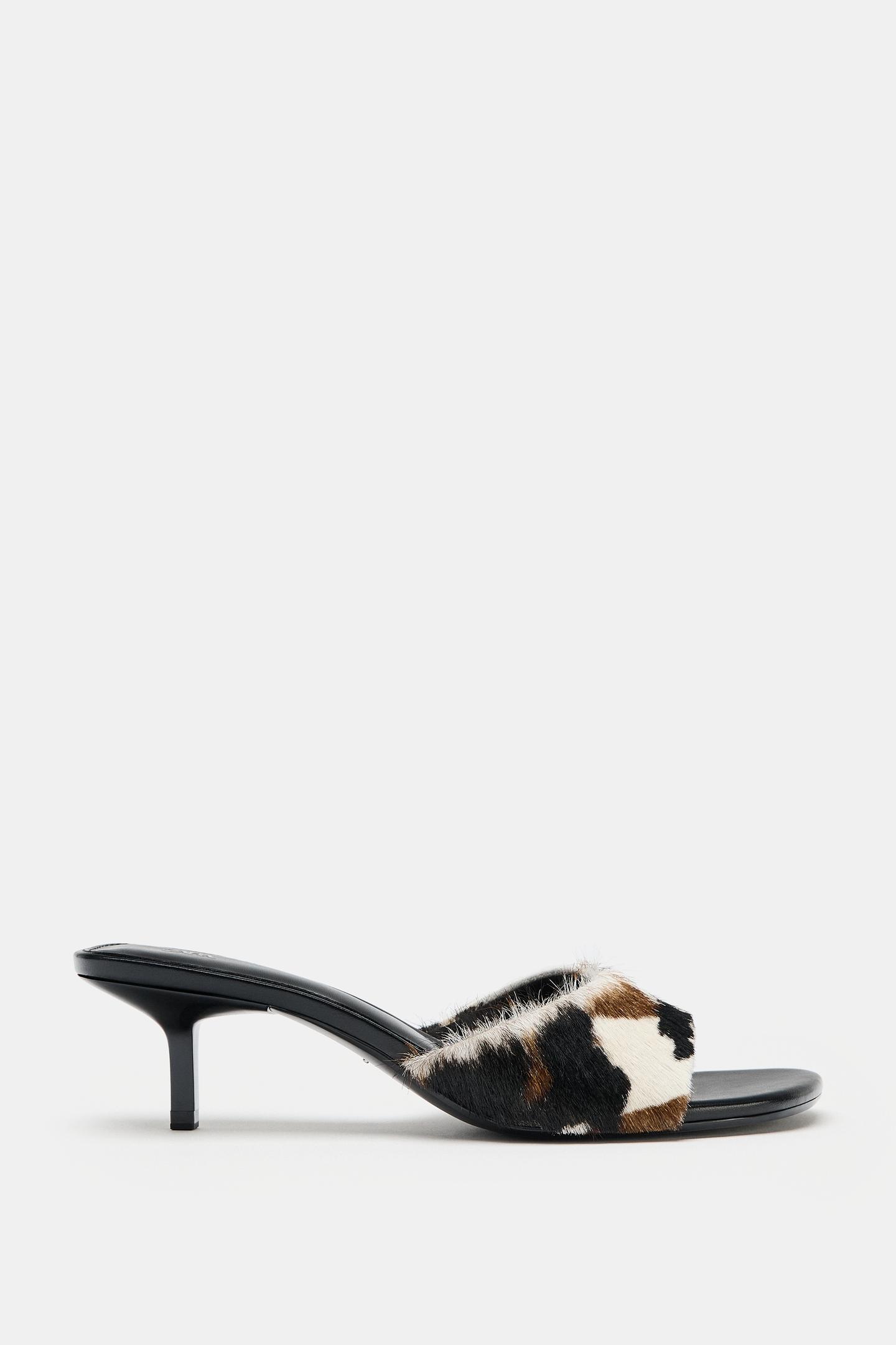 Женские сандалии Zara Textured Leather Kitten Heel, цвет: Разноцветный — фото 2