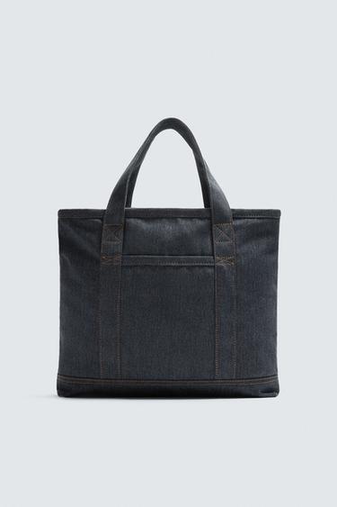 BOLSO SHOPPER DENIM - Azul de Zara