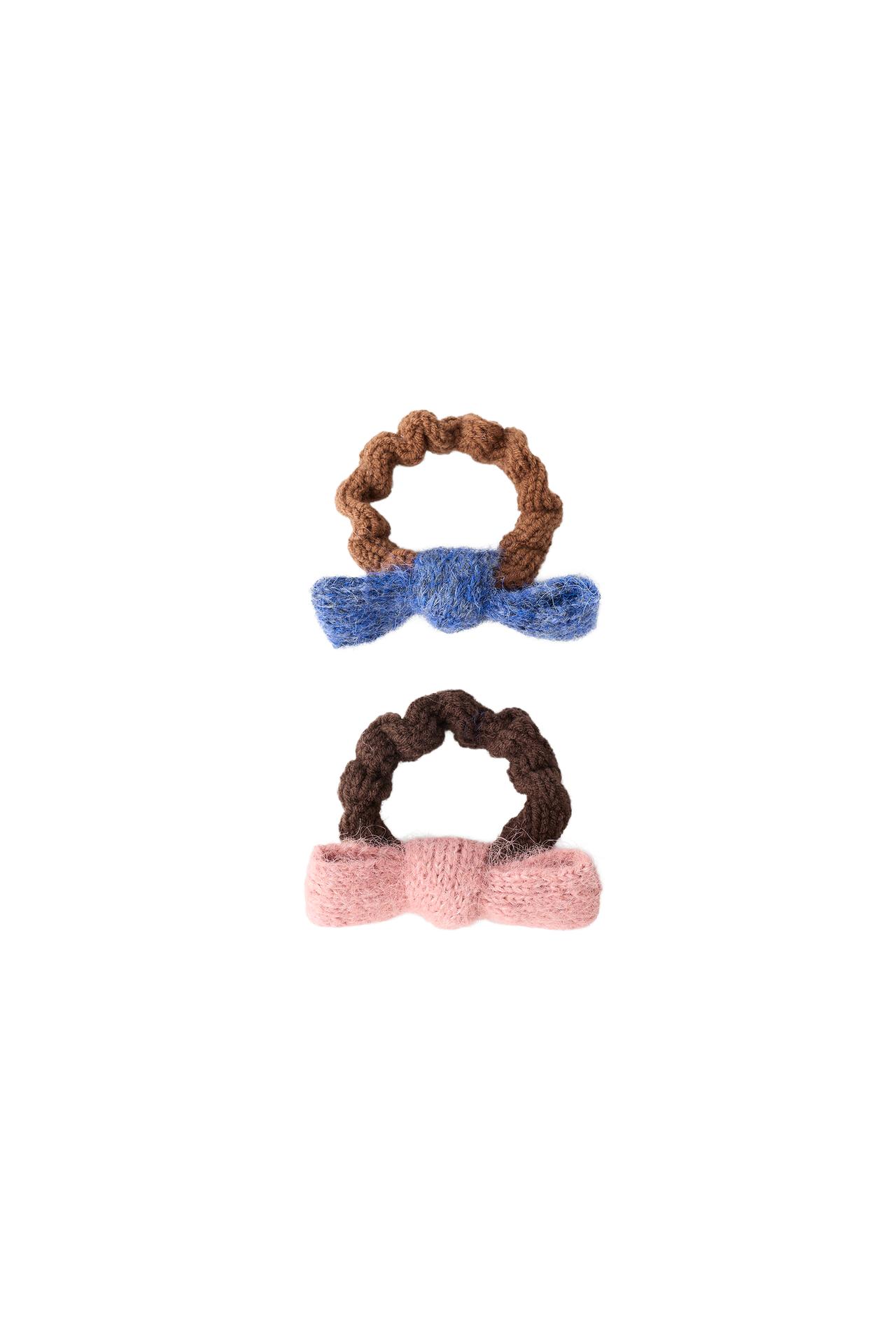 2-PACK OF KNITTED BOW HAIR TIES