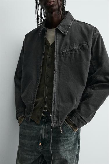 VESTE EN DENIM MATELASSÉE - Charbon de Zara - Image 5
