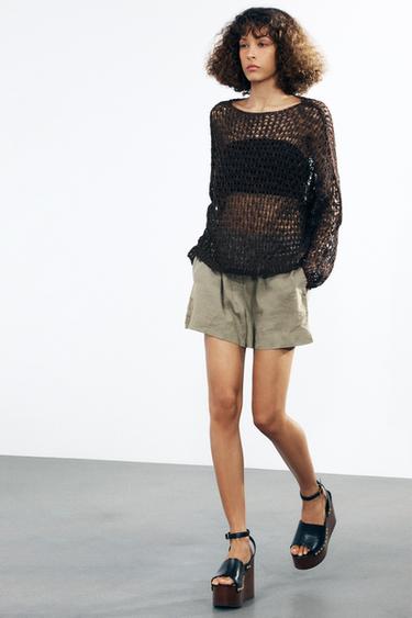 OPEN KNIT SWEATER - Brown by Zara - Image 4