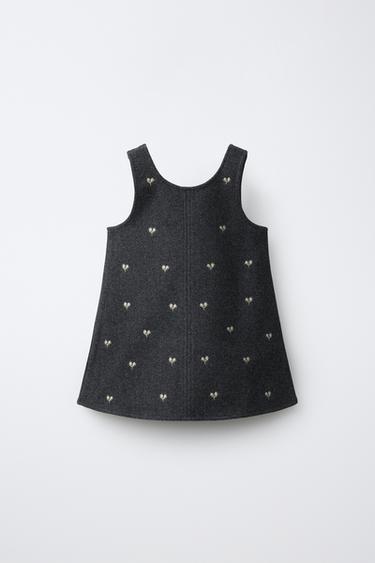 EMBROIDERED FLORAL PIÑAFOR — Anthracite grey 2