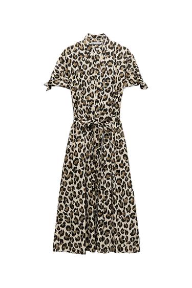ANIMAL PRINT SHIRT DRESS ZW COLLECTION